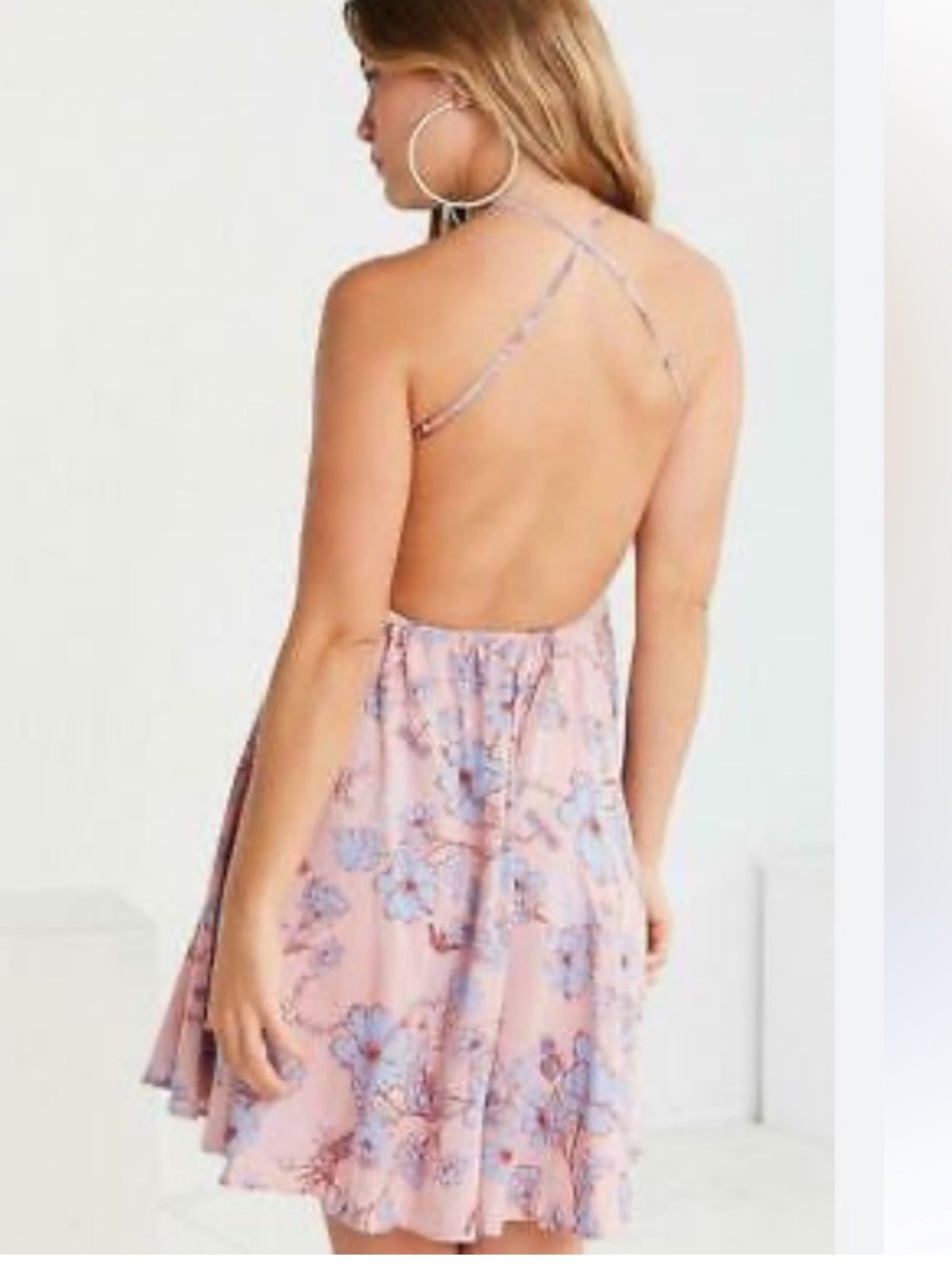 Urban Outfitters Floral Halter Flowy Mini Dress